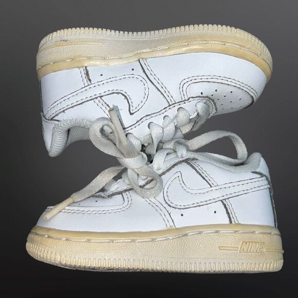 2013 Infant Nike Air Force 1 Low TD Triple White Size 4C 314194 - Picture 6 of 9